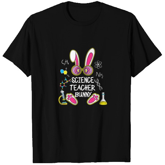 Funny Science Teacher Team With Nerd Bunny Ear For T-shirt