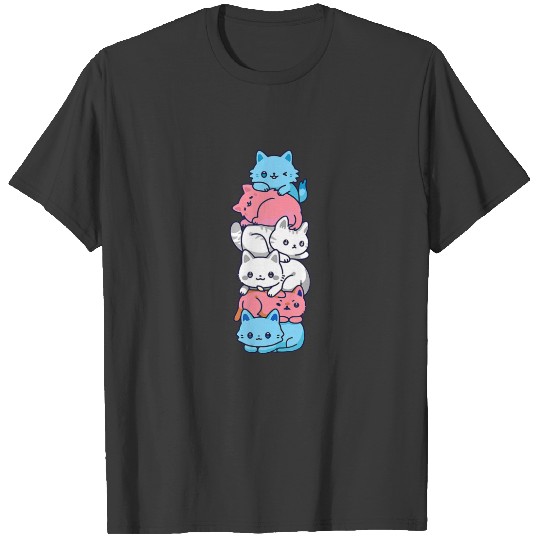 Transgender Pride Cat LGBT Trans Flag Cute Cats Pi T-shirt