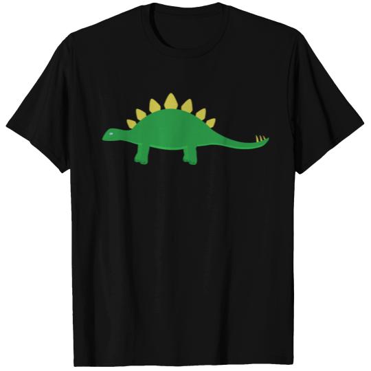 with a Stegosaurus T-shirt