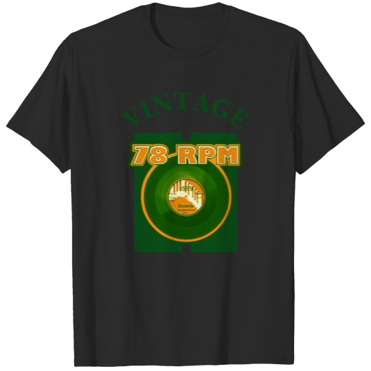 Discover 78 RPM Record Vintage Green & Orange T-shirt