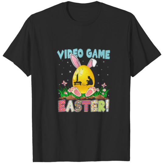 Discover Fun Bunny Egg Video Game Player Rabbit Lover Easte T-shirt