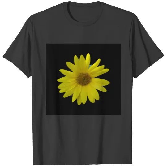 Yellow Sunflower on black background T-shirt