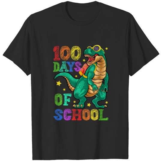Discover 100Th Day Of School, Happy 100 Days Of School Dino T-shirt
