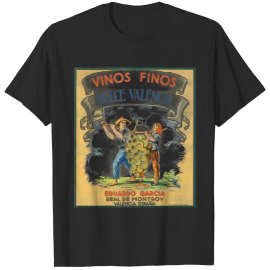 Discover Vinos Finos vintage wine label print Tee T-shirt