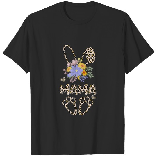Discover Cute Leopard Bunny Mama Flower Easter Day Rabbit E T-shirt