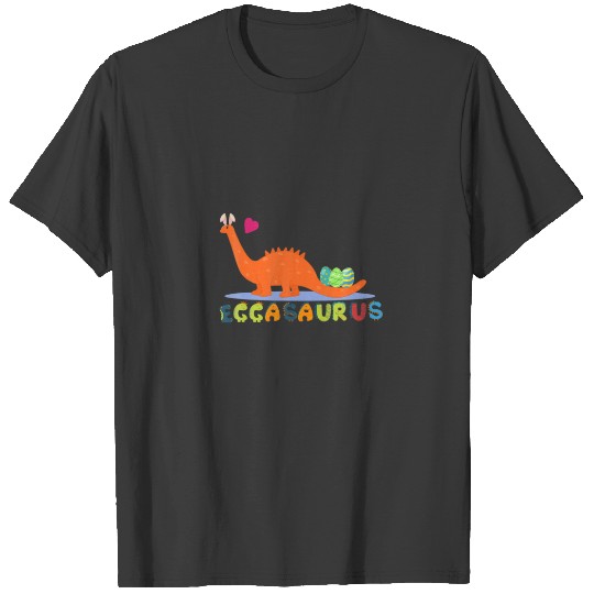 Dinosaur Easter Brontosaurus Eggs Bunny Ears Eggas T-shirt