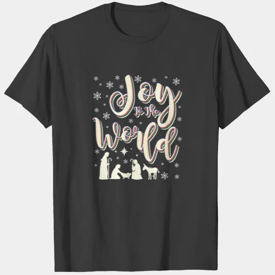 Vintage Joy To The World Jesus Nativity Retro Chri T-shirt