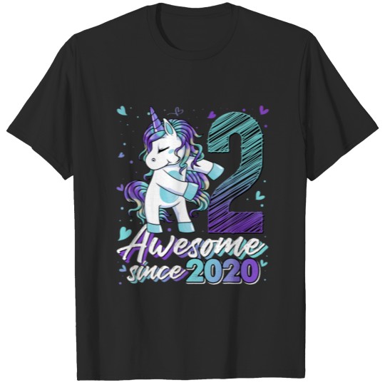 Discover 2 Years Old Gifts Unicorn Flossing 2Nd Birthday Gi T-shirt