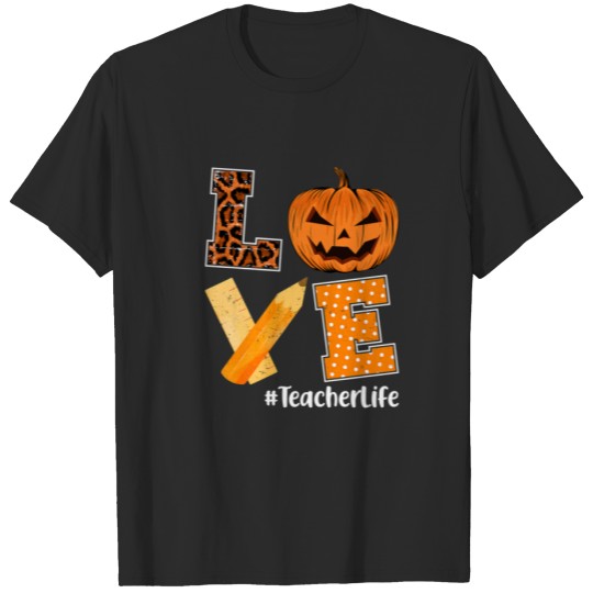 Discover Love Teacher Halloween Autumn Fall Thanksgiving Pu T-shirt