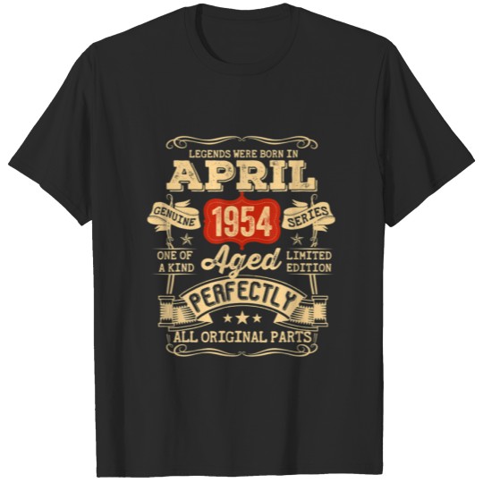 Discover 68 Year Old 68Th Birthday Gifts Vintage April 1954 T-shirt