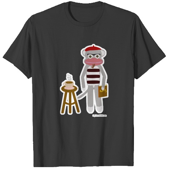Beatnik Sock Monkey Funny Retro Cartoon T-shirt