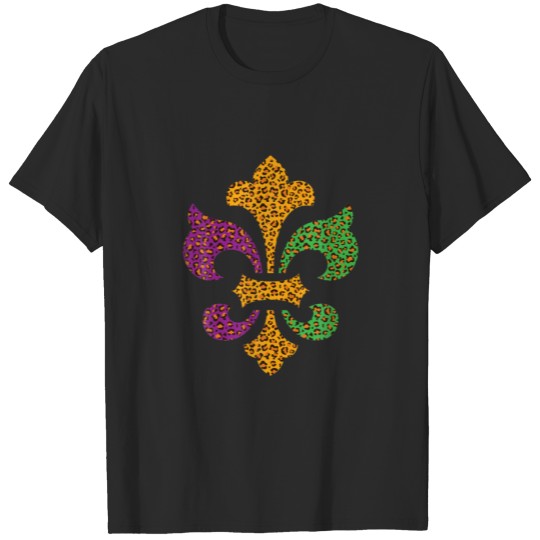 Discover Mardi Gras Fleur De Lis Beads Carnival Party Costu T-shirt