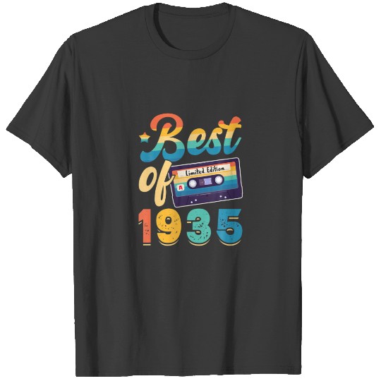 Retro Best Of 1935 Cassette Tape 87Th Birthday Dec T-shirt