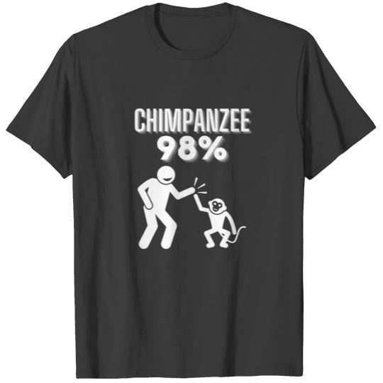 98% Chimpanzee Apes Monkey Evolution Silly Funny W T-shirt