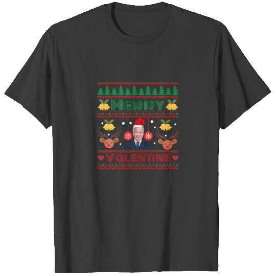 Santa Joe Biden Merry Valentine Ugly Christmas T-shirt