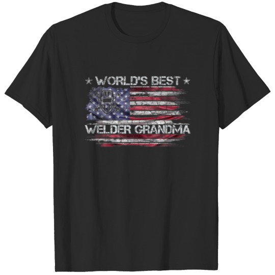 Discover Vintage American Flag World's Best Welder Grandma T-shirt