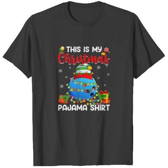 This Is My Christmas Pajama Xmas Lights Bowling Ba T-shirt