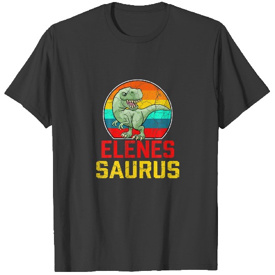 Elenes Saurus Family Reunion Last Name Team Funny T-shirt