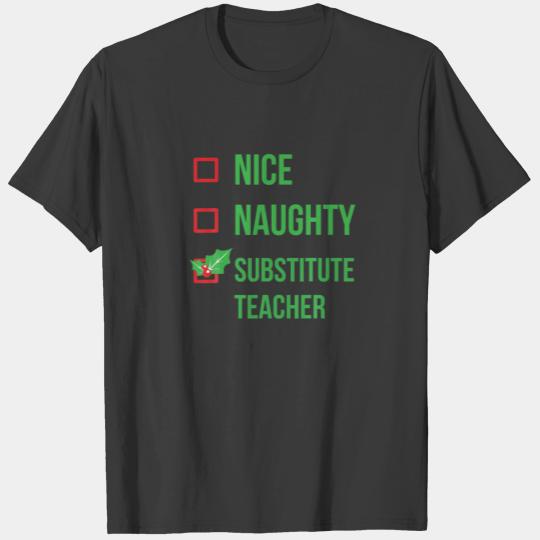 Substitute Teacher Funny Pajama Christmas Gift T-shirt