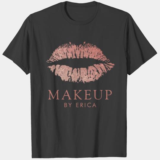 Makeup Artist Modern Rose Gold Glam Lips T-shirt