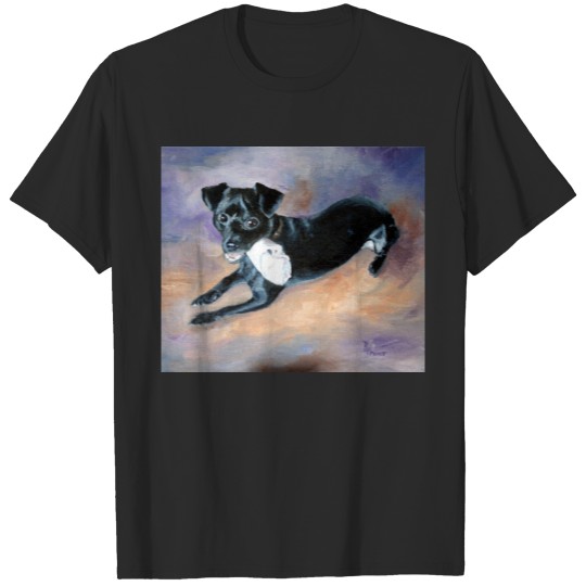 Discover Snoopy Black Rat Terrier Mix Dog Portrait T-shirt