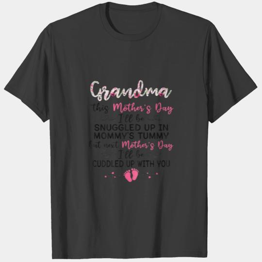 Womens Dy New Grandma Mothers Day Pregnancy Annouc T-shirt