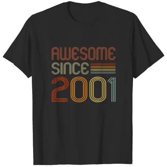 Awesome Since 2001 For Men Women 21St Birthday Ret T-shirt