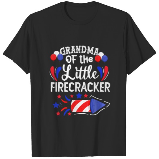 Grandma Of The Little Firecracker Patriotic 4Th Of T-shirt