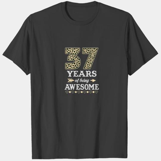 Funny 37Th Birthday 37 Years Old Awesome 1985 Leop T-shirt
