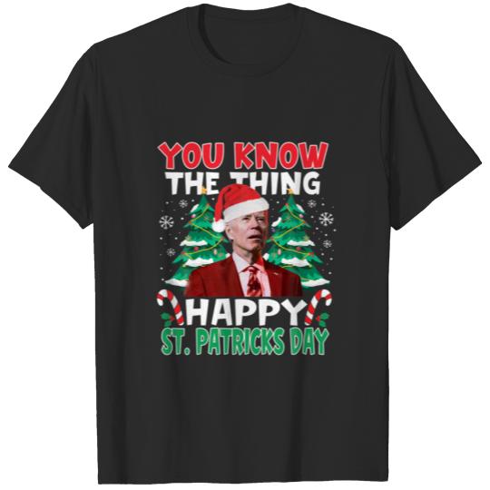 Joe Biden Santa Hat Happy St.-Patricks Day Funny C T-shirt