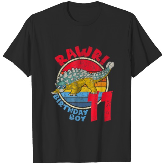 Discover Boy 11St Birthday I Rawr! Ankylosaurus I Family Ma T-shirt
