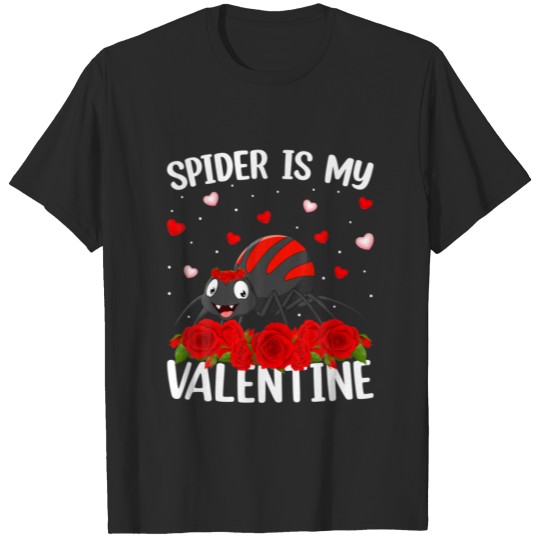 Discover Spider Lover Red Rose Flower Heart Spider Valentin T-shirt