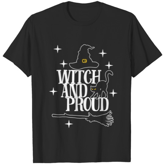 Halloween Witch And Proud WAP Witches Hat Broom T-shirt