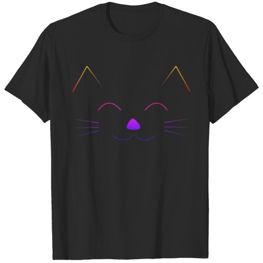Cute Cat Face - multicolor T-shirt