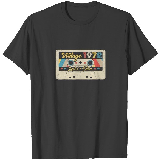 Discover 50 Years Old Vintage 1972 Cassette Tape 50th T-shirt