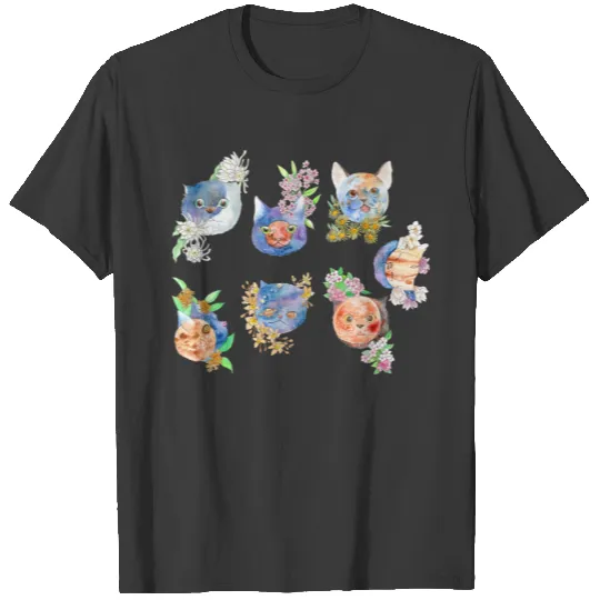 Space cat (universe cat/universe gate) T-shirt