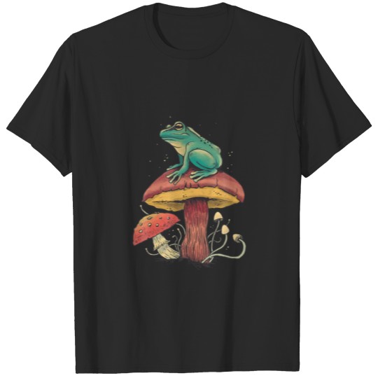 Cute Retro Vintage Cottagecore Aesthetic Frog And T-shirt
