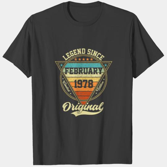 44Th Birthday Legend Since February 1978 44 Years T-shirt