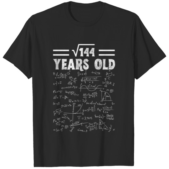 Discover Square Root Of 144 12th Birthday, 12 Year Old Math T-shirt