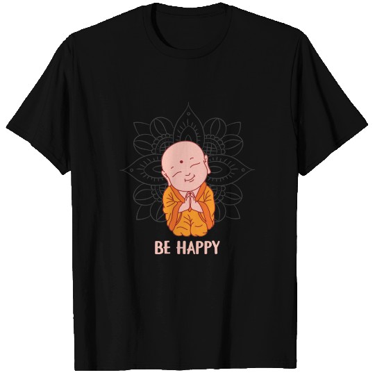 Be Happy Zen Little Buddha Mandala T-shirt