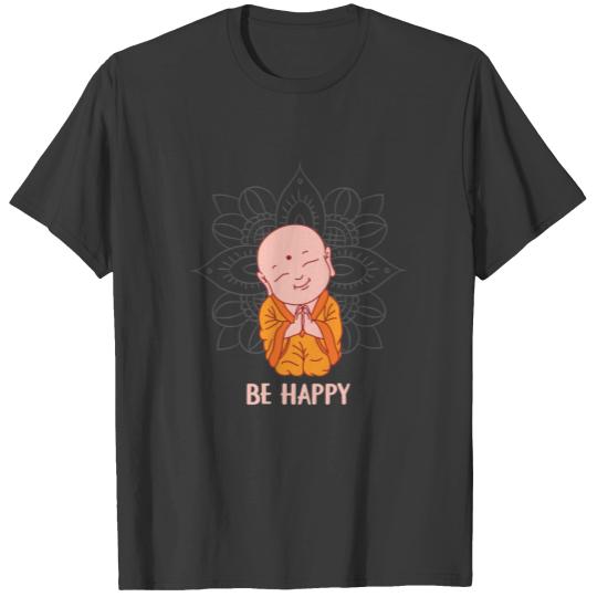 Be Happy Zen Little Buddha Mandala T-shirt