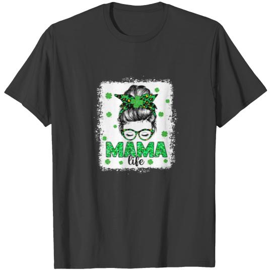 Mama Leopard Shamrock Women Girls St. Patrick's Da T-shirt