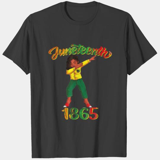 Junenth 1865 Dab Black Woman Brown Skin Afro Ameri T-shirt