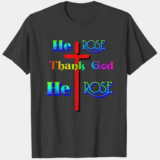 Plus Size Women Thank God He Rose Graphic T T-shirt
