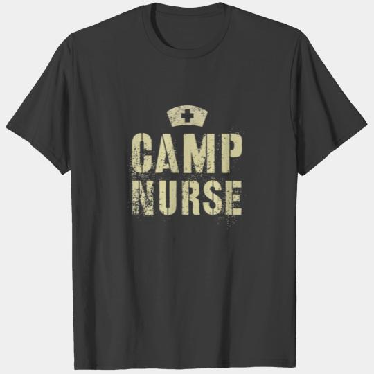Purple Camo CAMP NURSE Nursing Student Camping Med T-shirt