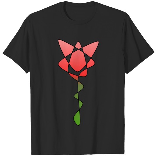 Discover Perpetual Abstract Flower Art Red Continual Tulip T-shirt