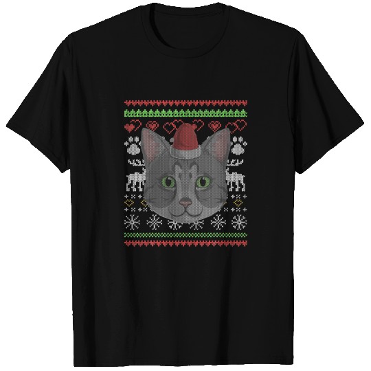 American Shorthair Cat Santa Claus Ugly Christmas T-shirt
