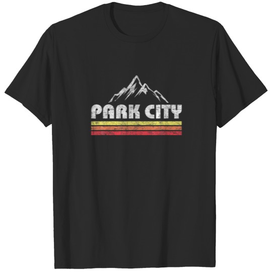 Discover Vintage Retro Park City Utah Mountain Faded Bars S T-shirt