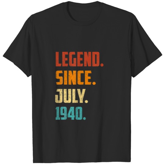 Discover 82Nd Birthday Legend Since July 1940 82 Years Old T-shirt