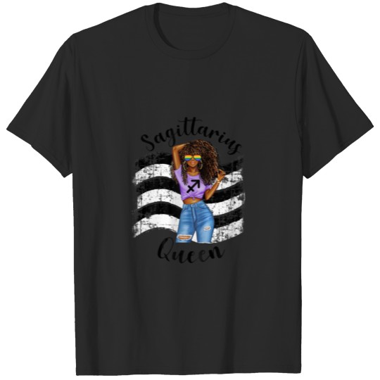 Womens Straight Ally Black Women Sagittarius Queen T-shirt